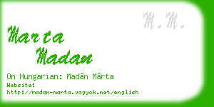 marta madan business card